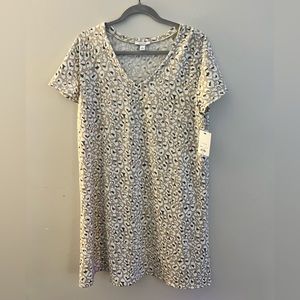 Grey cheetah Flutter-Sleeve T-Shirt Dress